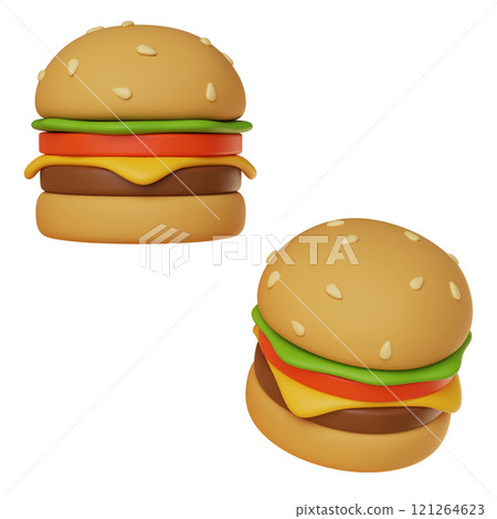 burger icon 3D graphic image 121264623