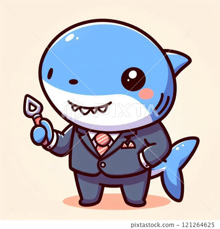 Illustration of a shark in a suit 121264625