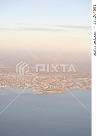 View of Kushiro from an airplane, Hokkaido 121264691