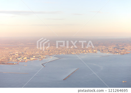 View of Kushiro from an airplane, Hokkaido 121264695