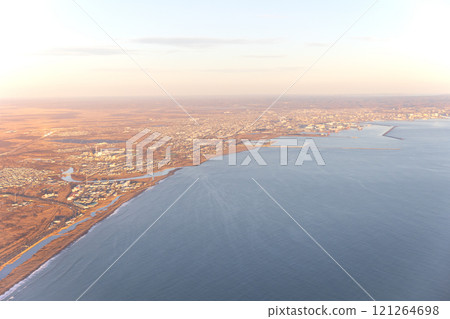 從飛機上看到的釧路市北海道 從飛機上看到的釧路市北海道 121264698