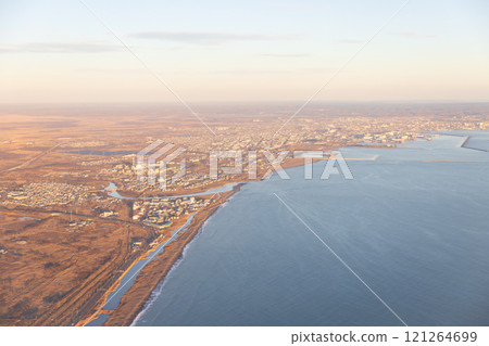 從飛機上看到的釧路市北海道 從飛機上看到的釧路市北海道 121264699