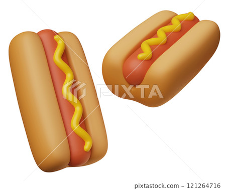 hotdog icon 3D graphic image hotdog icon 3D graphic image 121264716