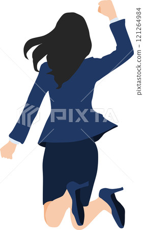 Illustration of a jumping businesswoman Illustration of a jumping businesswoman 121264984