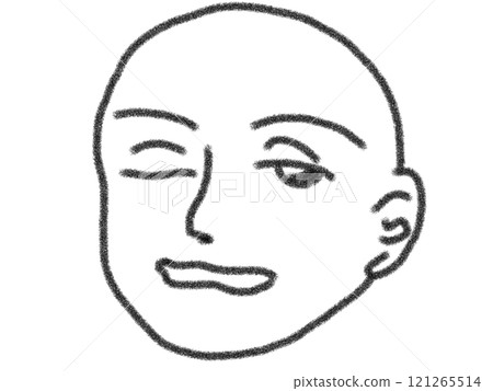 鉛筆畫風格的臉部線條畫插圖 鉛筆畫風格的臉部線條畫插圖 121265514