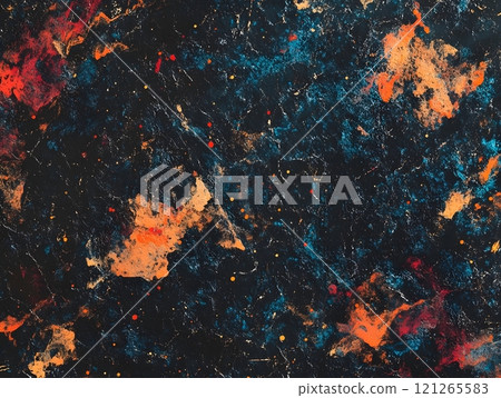 Blue, orange, red and black noise texture. 121265583