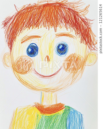 蠟筆AI畫男孩臉 蠟筆AI畫男孩臉 121265614