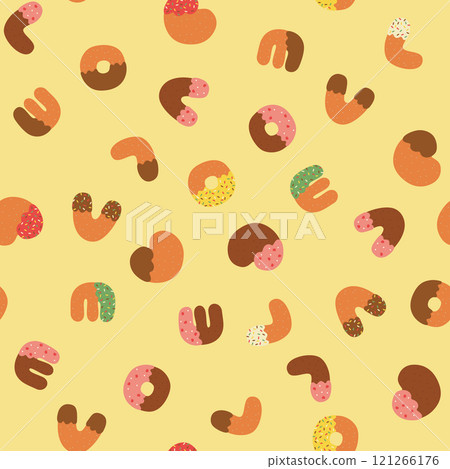 LOVE lettering seamless pattern on yellow 121266176