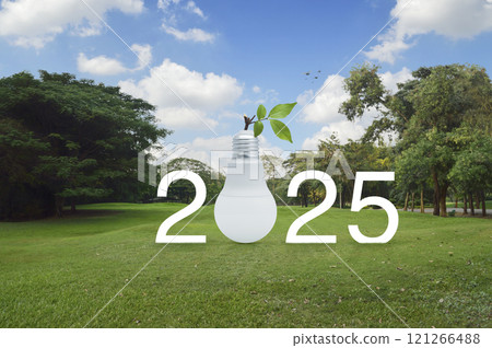 Happy new year 2025 ecological cover concept 121266488