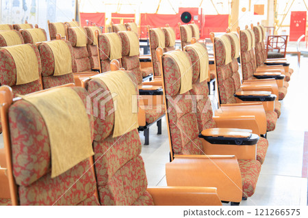 Shinkansen seats on display at Kokura Factory Railway Land (JR Kyushu) 121266575