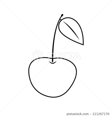 Flat line cherry. Vector illustration. 121267170