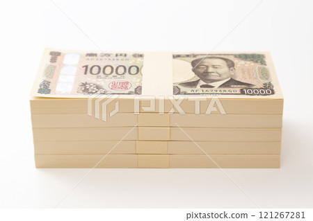 5 million yen on white background 121267281