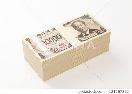 5 million yen on white background 121267282