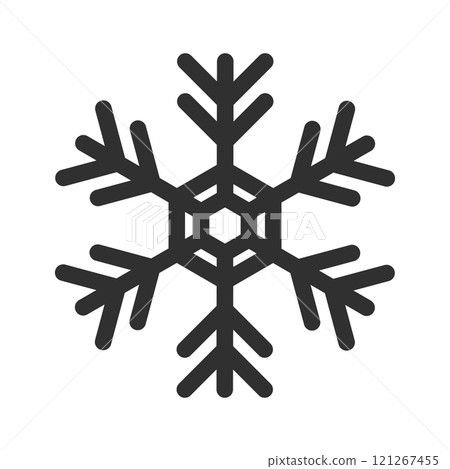 簡單的雪花插畫-冬季設計裝飾或冰雪圖像素材 121267455