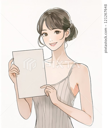 拿著白板的年輕女子圖片素材 拿著白板的年輕女子圖片素材 121267648