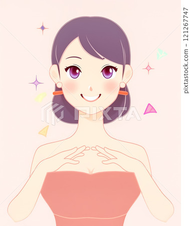 Smiling woman beauty illustration material Smiling woman beauty illustration material 121267747