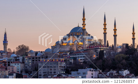 Suleymaniye Mosque Ottoman imperial mosque at sunset, Historical Suleymaniye Mosque Istanbul most popular tourism destination of Turkey, Golden Horn, Istanbul, Turkiey, Suleymaniye Mosque Ottoman imperial mosque at sunset, Historical Suleymaniye Mosque Istanbul most popular tourism destination of Turkey, Golden Horn, Istanbul, Turkiey, 121268857