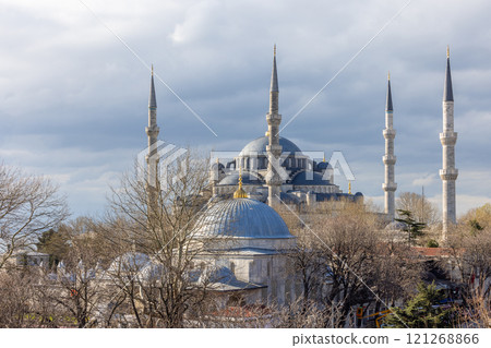 Blue Mosque Sultanahmet Camii in Sultanahmet Square, Istanbul, Turkey, The Sultanahmet Square popular tourist attraction of Istanbul, Blue Mosque or Sultan Ahmed mosque, Turkey. 121268866