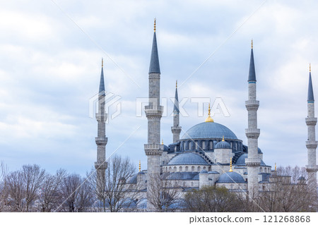 Blue Mosque Sultanahmet Camii in Sultanahmet Square, Istanbul, Turkey, The Sultanahmet Square popular tourist attraction of Istanbul, Blue Mosque or Sultan Ahmed mosque, Turkey. 121268868