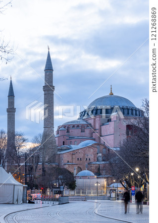 Hagia Sophia in Sultanahmet Square, Istanbul, Turkey, The Sultanahmet Square popular tourist attraction of Istanbul, Hagia Sophia or Ayasofya Mosque, Turkey. 121268869