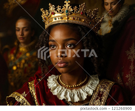 Queen girl in a crown. 121268900