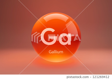 Glossy sphere with Gallium symbol 121269412