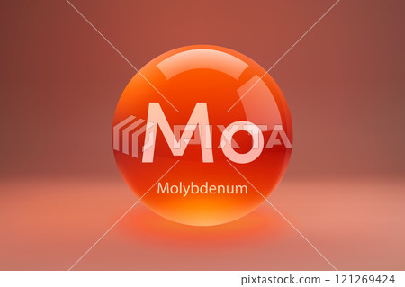Glossy sphere with Molybdenum symbol 121269424