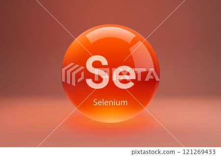 Glossy sphere with Selenium symbol 121269433