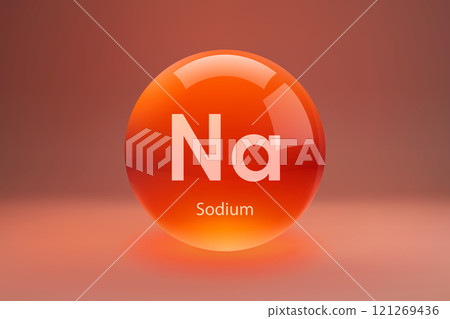 Glossy sphere with Sodium symbol Glossy sphere with Sodium symbol 121269436