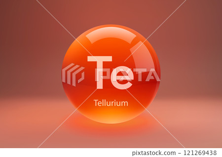 Glossy sphere with Tellurium symbol 121269438