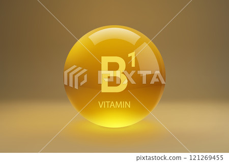 Vitamin B1 Glossy Capsule Illustration 121269455
