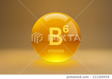 Vitamin B6 Glossy Capsule Illustration 121269459