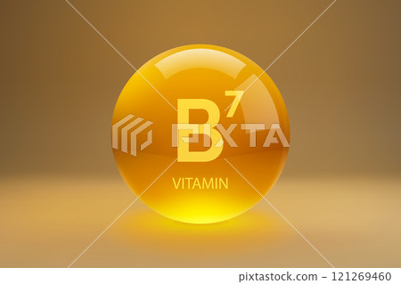 Vitamin B7 Glossy Capsule Illustration 121269460