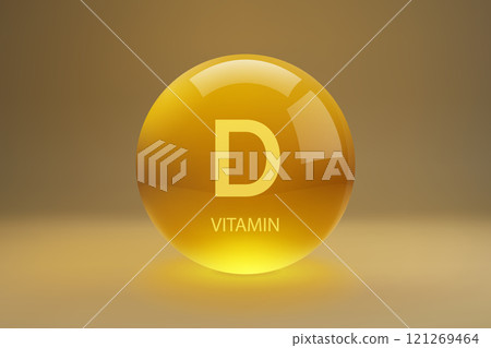 Vitamin D Glossy Capsule Illustration 121269464