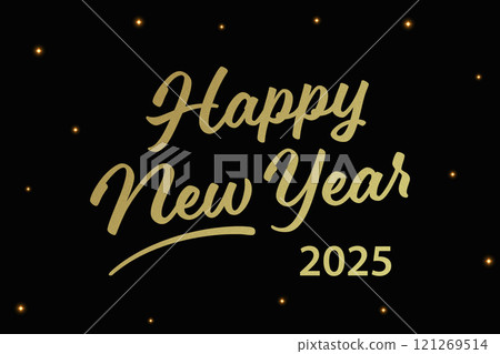 Elegant Happy New Year 2025 Gold Text Design Elegant Happy New Year 2025 Gold Text Design 121269514