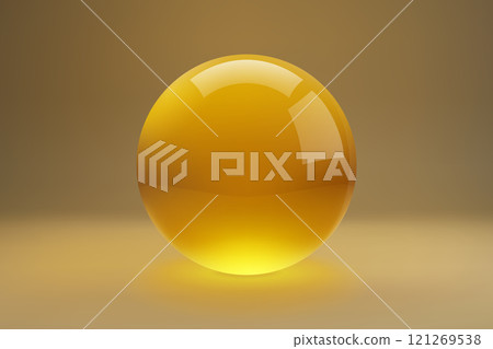Glossy Golden Sphere on Gradient Background 121269538