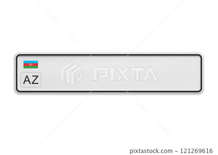 New Car number plate of Azerbaijan. Vehicle registration license 121269616