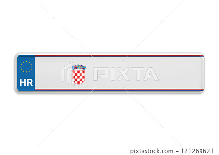 New Car number plate of Croatia. Vehicle registration license 121269621