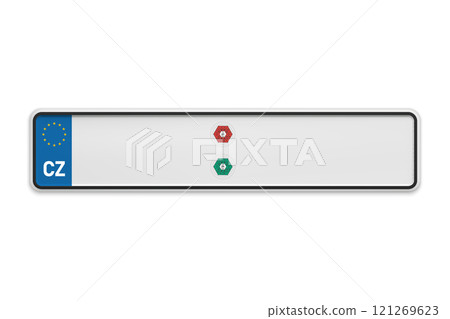 New Car number plate of Czech Republic. Vehicle registration license New Car number plate of Czech Republic. Vehicle registration license 121269623