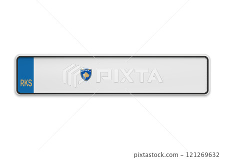 New Car number plate of Kosovo. Vehicle registration license 121269632