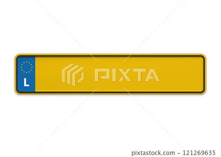 Car number plate of Luxembourg. Vehicle registration license Car number plate of Luxembourg. Vehicle registration license 121269635