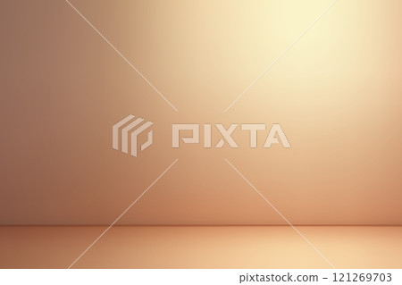 Soft Beige Gradient Studio Room Background with Subtle Lighting 121269703