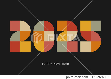 Geometric 2025 Happy New Year Design on Black Geometric 2025 Happy New Year Design on Black 121269710