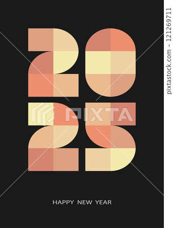 Geometric 2025 Happy New Year Design on Black Geometric 2025 Happy New Year Design on Black 121269711