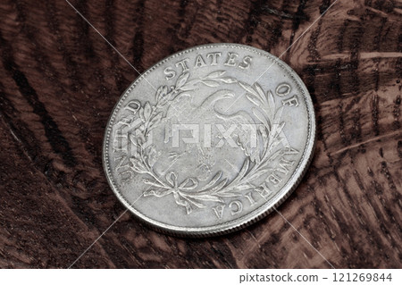 Old US silver dollar coin Old US silver dollar coin 121269844