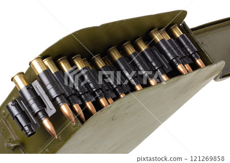 Machine Gun Ammo Belt with Ammunition 121269858