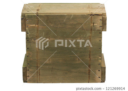 Ammunition crate isolated on white 121269914