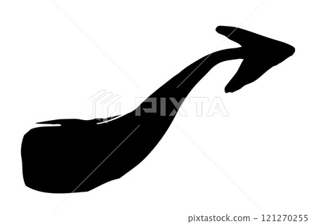 Hand painted arrow drawn with ink brush 121270255