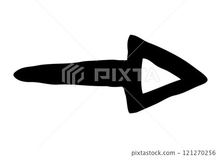 Hand painted arrow drawn with ink brush 121270256