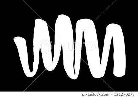 Zigzag symbol hand painted with brush stroke on black Zigzag symbol hand painted with brush stroke on black 121270272